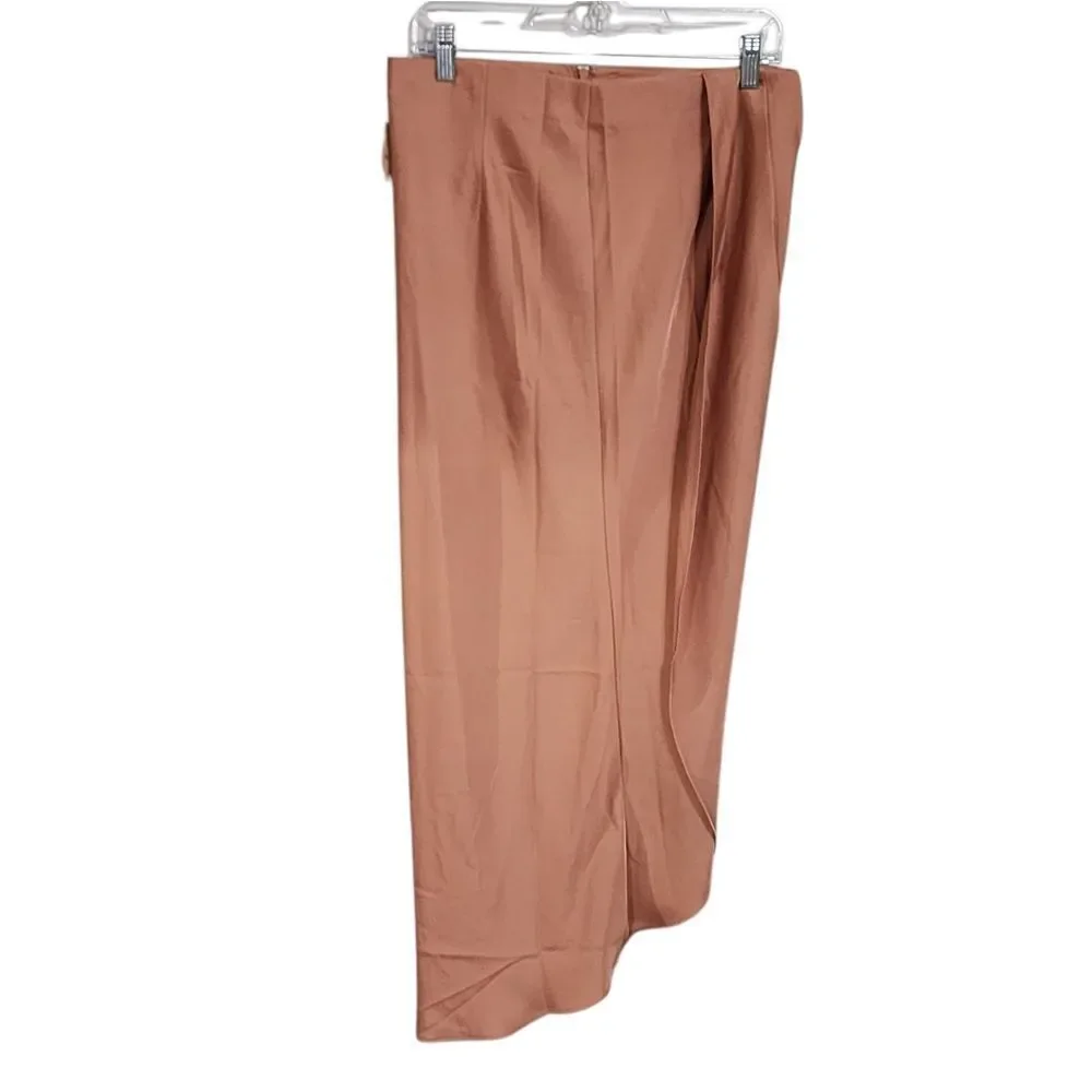 Blu Pepper Maxi Skirt L Tan Satin Cowgirl Western NWT